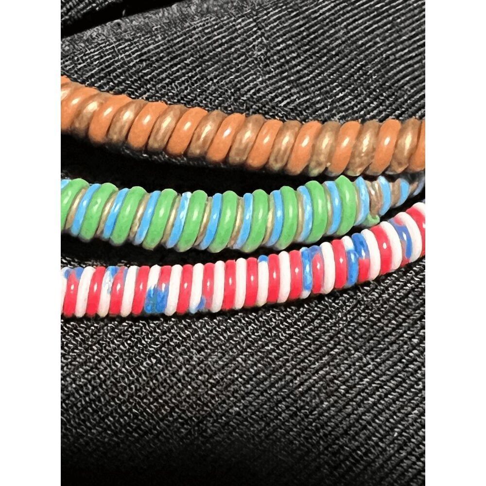Artisan Made In Africa Set of 3 Recycled wire Twisted Copper Bracelets